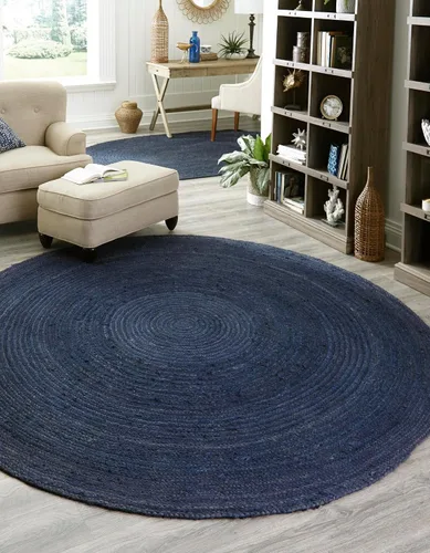 Vista 35 de Unique Loom Alfombra trenzada de la colección de yute - Dhaka (1' 2" x 6' 1", camino de mesa, gris)
