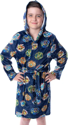 Vista 2 de INTIMO Beyblade Burst - Bata de baño con capucha para niños, Azul