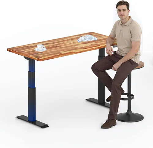 Vista 30 de FLEXISPOT E8 Premium North American - Escritorio de pie de nogal negro