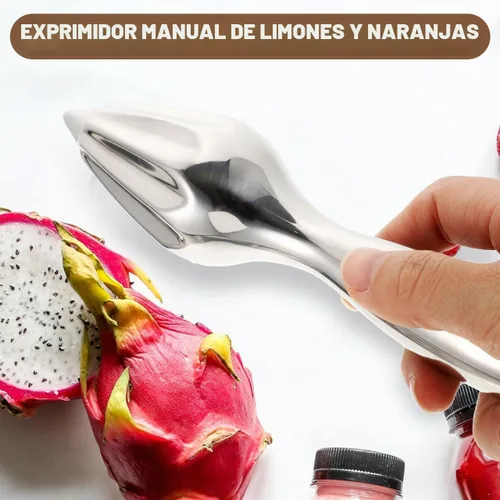 Vista 5 de Exprimidor manual de cítricos de naranja limón con mango de agarre cómodo para una fácil extracción de jugo, herramienta exprimidora de cocina