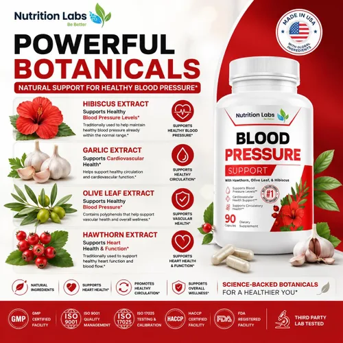 Vista 3 de Suplemento de apoyo para la presión arterial para la presión arterial para la salud cardíaca, apoya la presión arterial y la circularidad saludable