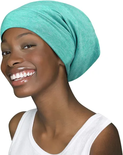 Vista 11 de FocusCare - Gorro de satén para dormir, para mujer, regalos para mujeres con cabello rizado o con frizz Verde militar