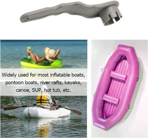 Vista 6 de Llave de válvula de entrada de barco, llave de aire inflable para kayak de barco, herramienta de llave de válvula de inflado de goma de 8 dientes
