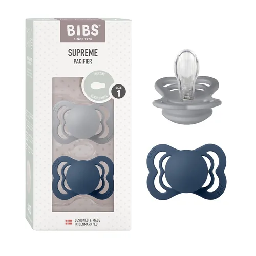 Vista 12 de BIBS Supreme Chupete para Bebé Paquete de 2 Hecho en Dinamarca Chupete Tranquilizador Sin BPA, Pezón Simétrico. Silicona, Talla 1 (0-6 Meses)