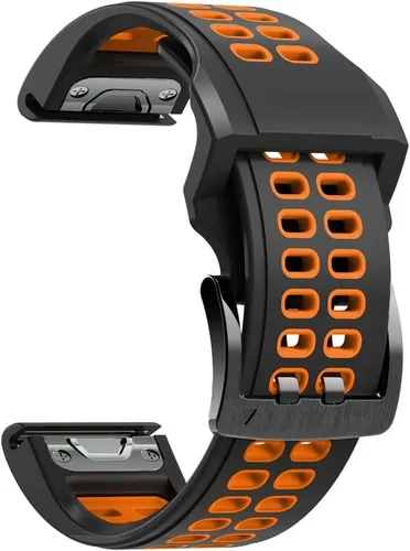 Vista 3 de REYDA Correa de silicona compatible con Garmin Fenix 8 Pro/8/E 1.850 in, 0.866 in, correa de reloj de ajuste rápido, suave, flexible, correa