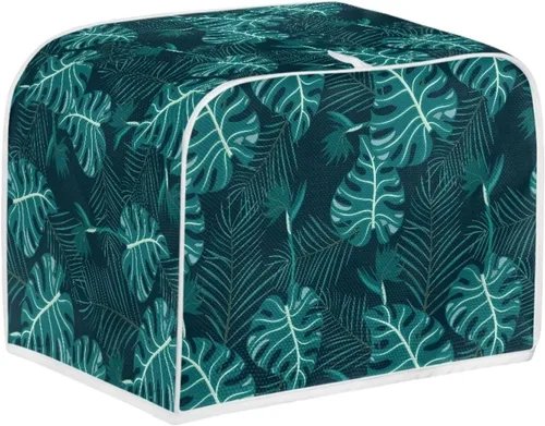 Vista 12 de JEOCODY Fundas para horno tostador para cocina, 2 rebanadas retro con estampado de mármol negro, cubierta antipolvo, lavable e impermeable