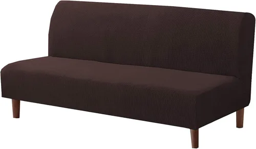 Vista 13 de Funda elástica para sofá de futón sin brazos, fundas de sofá y cama de forro polar a cuadros, fundas protectoras lavables para muebles con parte
