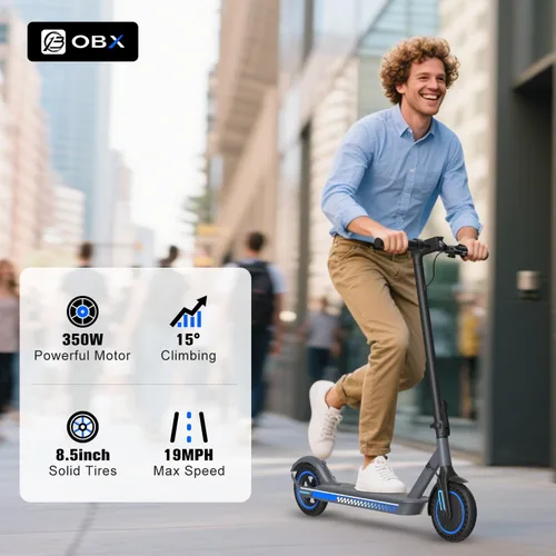 Vista 8 de Electric Scooter Adult 350W/500W Motor, Top 19/22 mph, 8.5'' Solid Tire Azul