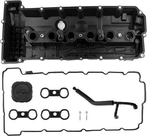 Vista 2 de BOXI Kit de cubierta de válvula de motor N52 con tapa de aceite y manguera de PCV para BMW 2008-2013 128i / 2007-2013 328i / 2007-2008 328xi