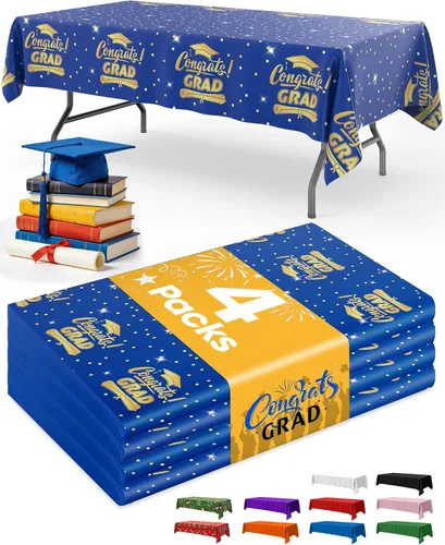 Vista 15 de Mantel de bandera estadounidense, paquete de 4 manteles patrióticos desechables de 54 x 108 pulgadas para mesas de 6 pies, decoraciones del 4