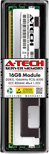 Vista 24 de A-Tech 4GB DDR3 1333MHz PC3-10600R ECC RDIMM 1Rx4 Rango único 1.5V Registrado DIMM 240-Pin Módulo de actualización de memoria RAM de servidor