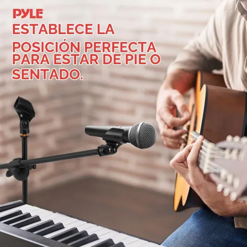 Vista 7 de Pyle Soporte de Micrófono Trípode Ajustable Universal - Par de Soportes Profesionales Compactos y Extensibles para Micrófono Boom de Estudio