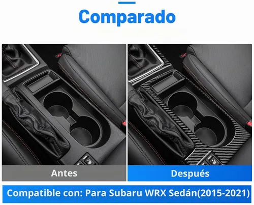 Vista 4 de AIRSPEED para Subaru WRX Marco de Cubierta de Panel de Cambio de Marchas Marco de Consola Central Portavasos Pegatina Decoración