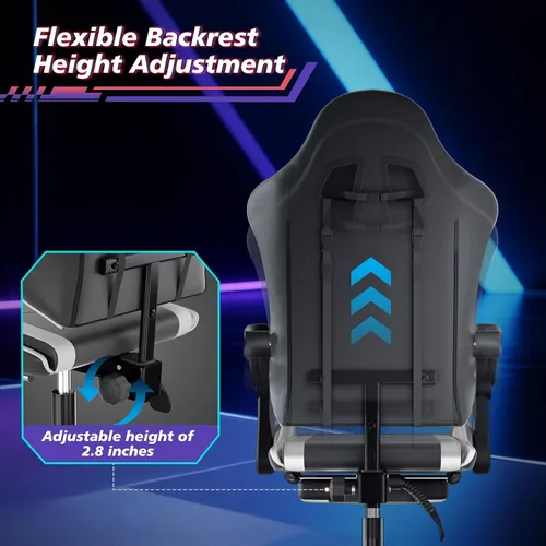 Vista 6 de Magshion Silla de juegos para adultos, silla ergonómica de computadora con reposabrazos de acoplamiento, silla de jugador de altura ajustable