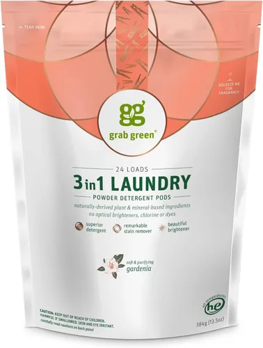 Vista 19 de Grab Green Cápsulas de detergente 3 en 1, 24 unidades, sin fragancia, a base de plantas y minerales, poder de limpieza superior, removedor