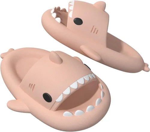 Vista 3 de ChayChax- Sandalias con diseño de tiburónnubecaricatura antideslizantes de punta abierta para niños y niñas, muy cómodas, bonitas, suela gruesa