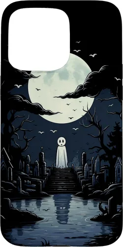 Vista 28 de iPhone 16 Ghost Halloween Cemetery Scary Creepy Case