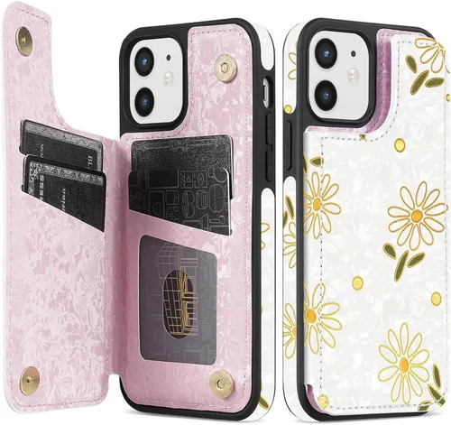 Vista 48 de NNH Funda tipo cartera compatible con iPhone Xs Max con bloqueo RFID, ranuras para tarjetas, folio de piel sintética, función atril, doble cierre