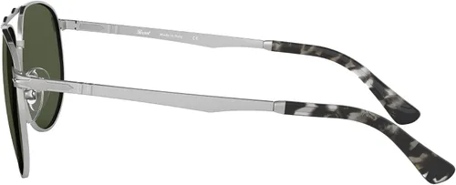 Vista 2 de Persol Gafas de sol para hombre, marco plateado, lentes verdes, 2.362in