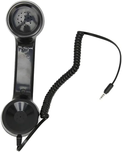Vista 2 de Teléfono retro auricular, receptor de teléfono celular de mano a prueba de radiación multifunción para teléfonos móviles, computadoras (negro)