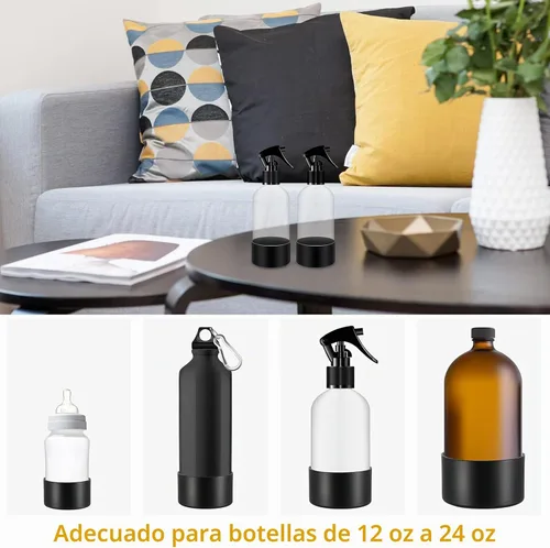 Vista 4 de Zubebe 6 fundas de silicona para botella de spray de vidrio, bota inferior