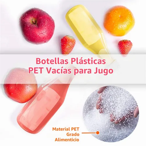 Vista 4 de Holotap Botellas vacías de plástico PET de 10 onzas, paquete de 35 botellas transparentes desechables a granel con tapas blancas a prueba