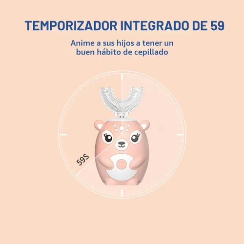 Vista 5 de Cepillos de dientes eléctricos para niños Rosa 2-6 Años