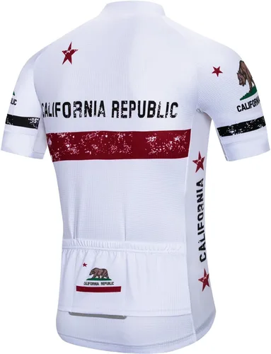 Vista 2 de Ciclismo Jersey Hombres Full Zip Bike Shirt Racing Top Bicicletas Ropa