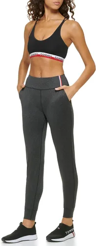 Vista 4 de Tommy Hilfiger Pantalones deportivos de yoga para mujer, diseño de rayas altas