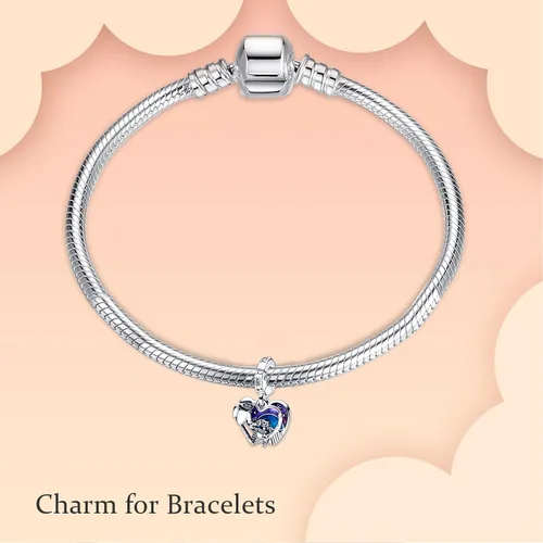 Vista 4 de NJXINJIABO Movie Hero y dije de corazón de graduación 2023 para mujer, pulsera y collar de plata de ley 925, dije colgante, joyería de regalo
