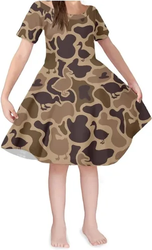Vista 20 de SEANATIVE Vestido de manga corta para niñas de 3 a 14 años Black Bow Ghost
