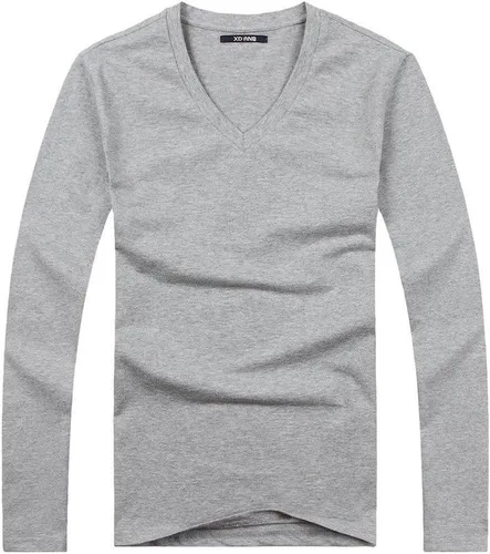 Vista 17 de XUDIAN. Camiseta de manga larga para hombre, cuello redondo