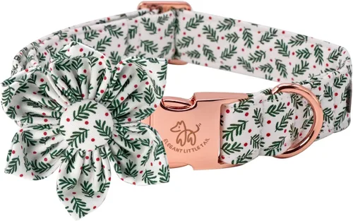 Vista 24 de Elegant little tail Collar de perro de San Patricio con flor, collares de perro con flores, trébol verde, regalo para mascotas, collares ajustables