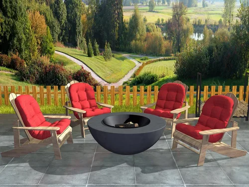 Vista 5 de Cojines para silla Adirondack para patio al aire libre, esquinas redondas, color azul lago