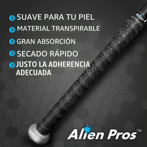 Vista 4 de ALIEN PROS - Cinta de agarre para bate de béisbol 1.1 MM (paquete de 2) - Cinta de bate de calidad Pro, precortada - Envuelve tu bate para un home