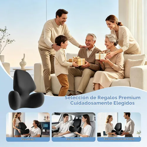 Vista 9 de BEBAS Almohada de apoyo lumbar para coche, cojín de espuma viscoelástica Negro
