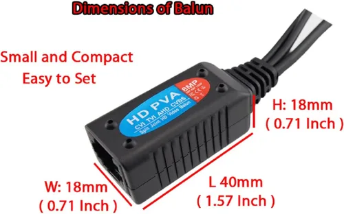 Vista 6 de Evertech 20 pares (40 piezas) 8MP HD-CVI AHD TVI y analógico pasivo video audio audio Balun transmisor de datos a través de cable UTP