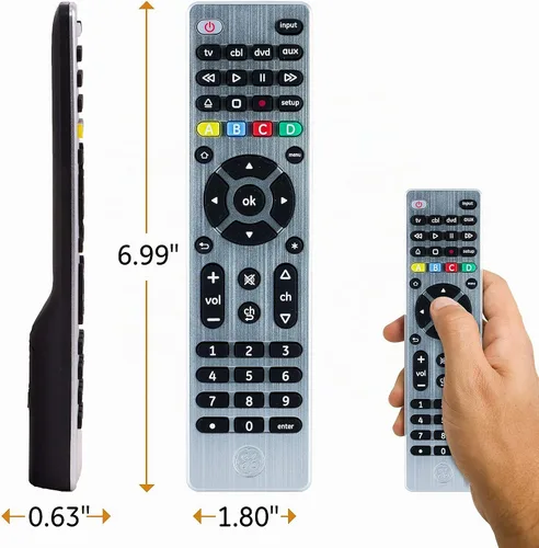 Vista 5 de GE 33709 - Control remoto universal para 4 dispositivos, serie Designer, níquel cepillado/plata
