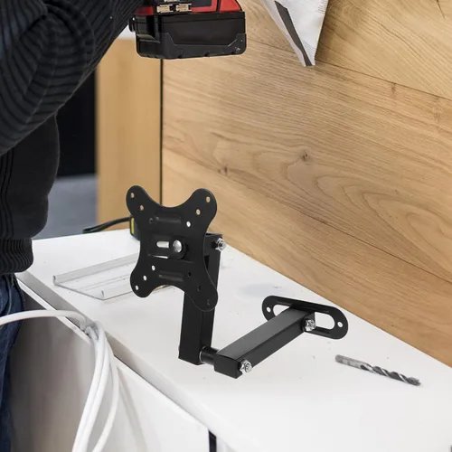 Vista 4 de SEWACC Soporte de pared retráctil ajustable para monitores y televisores, soporte estable compatible con esquinas con giro e inclinación