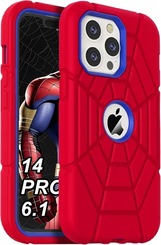 Vista 8 de Grifobes Funda diseñada para iPhone 14 Pro, silicona gruesa 3 en 1, resistente, a prueba de golpes, resistente, funda de goma de 6.1 pulgadas