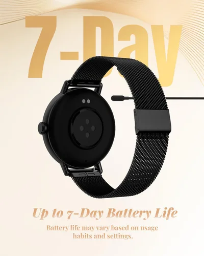 Vista 9 de TOOBUR Reloj inteligente para mujer con dos bandas, reloj de seguimiento de fitness, monitor de frecuencia cardíaca, contador de pasos, compatible