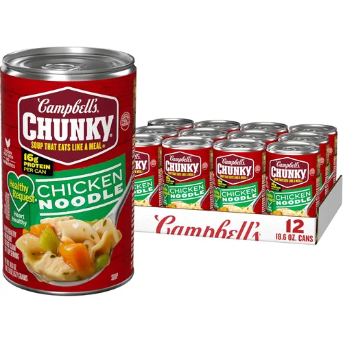 Vista 10 de Sopa Campbell's Chunky, Sopa Cremosa de Pollo con Fideos, Lata de 18.8 Oz