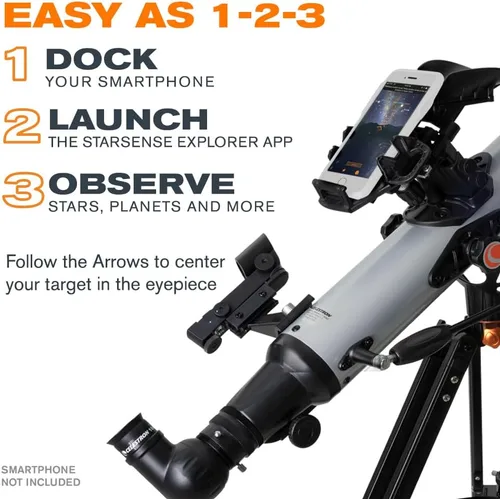 Vista 2 de Celestron StarSense Explorer LT 80AZ Telescopio refractor guiado por