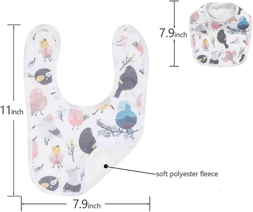Vista 3 de Paquete de 7 baberos absorbentes de algodón para bebés para babear la dentición