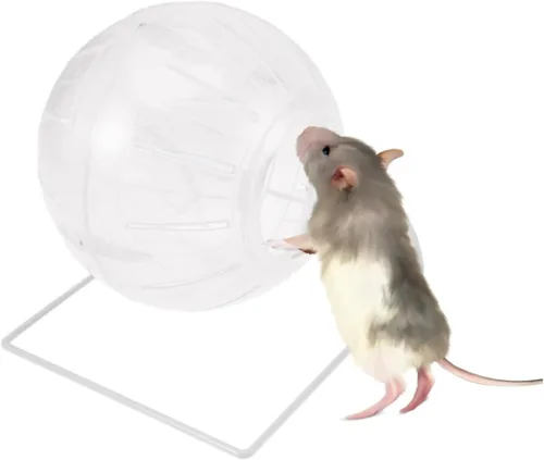 Vista 8 de Pelota de ejercicio para hámster, 4 en 1, pelota de ejercicio transparente con soporte para reducir el aburrimiento y aumentar la actividad