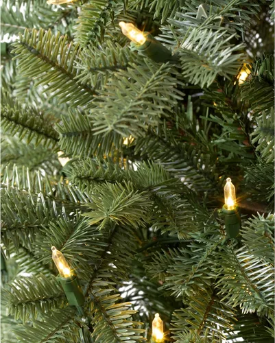Vista 2 de Treetopia Luxe Real Feel Heritage - Árbol de Navidad artificial de abeto de bálsamo, luces LED transparentes, 7 pies