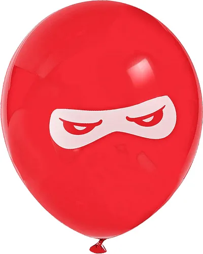 Vista 2 de Globos Ninja Warriors – 11 pulgadas Látex – Colores surtidos Paquete de 24