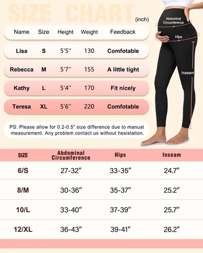 Vista 5 de Paquete de 2 leggings de maternidad sobre el vientre, pantalones de yoga para embarazo, suaves, no se transparentan, leggings de entrenamiento
