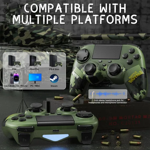 Vista 2 de Wireless PS4 Controller, Custom Playstation 4 Gamepad for Kids Compatible with PS4PS4 SlimPS4 ProPCSteam with Upgraded Analog Sticks6-Axis Motion