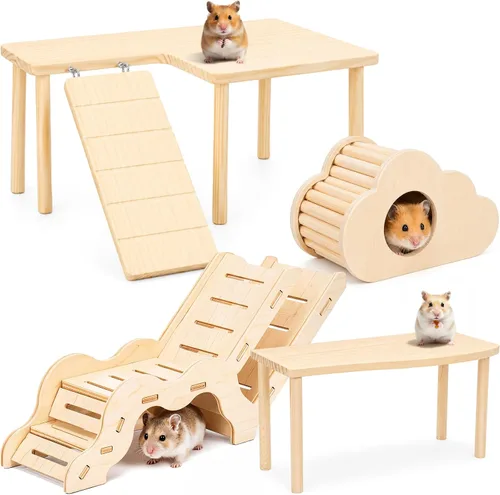 Vista 19 de Breezehug 4 piezas de jaula de hámster accesorios hámster plataforma